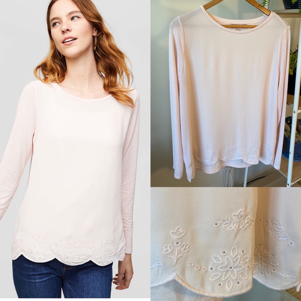 Loft Mixed Media Blouse